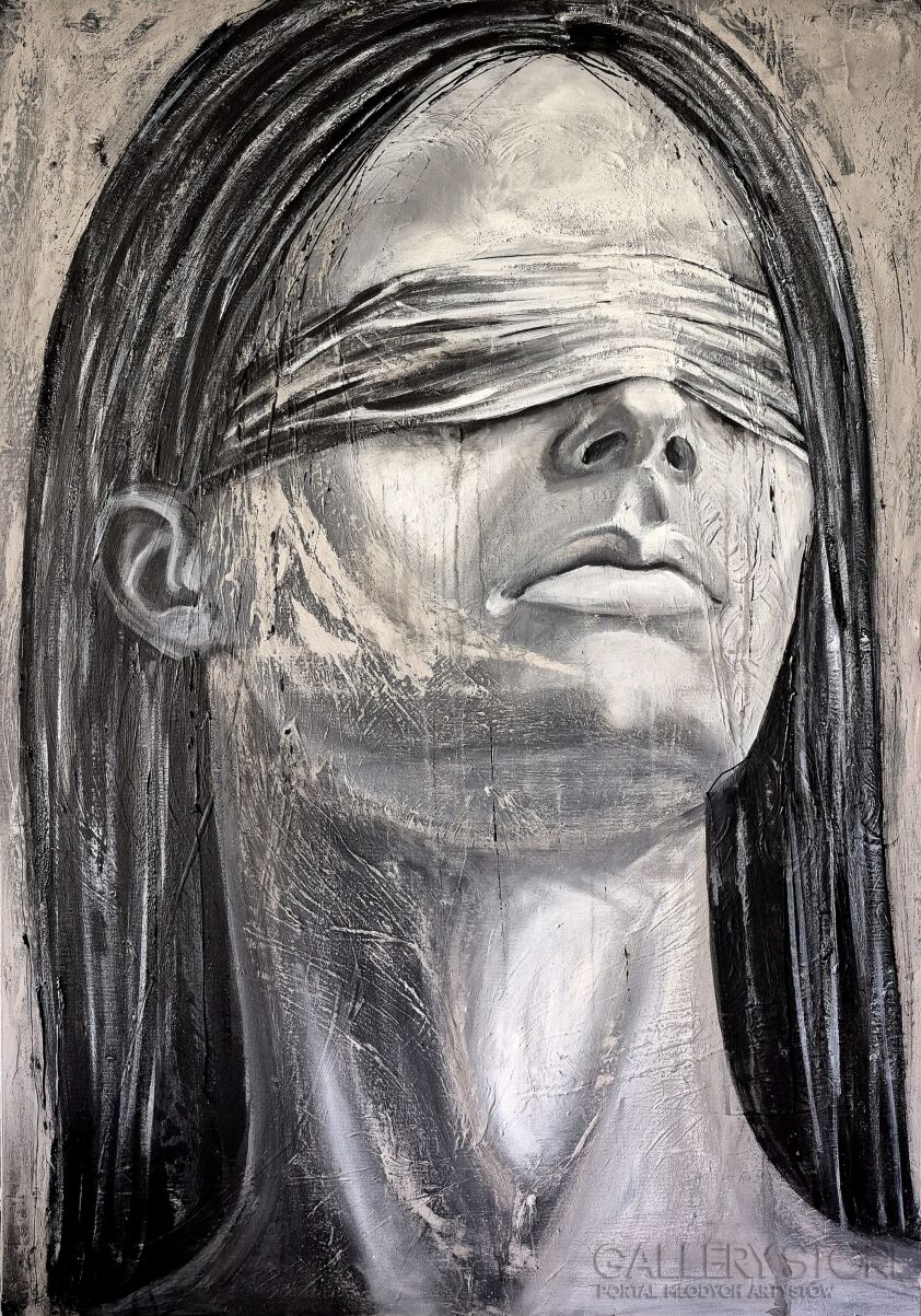 Natalia Smolin-Portret w szarości-Akryl