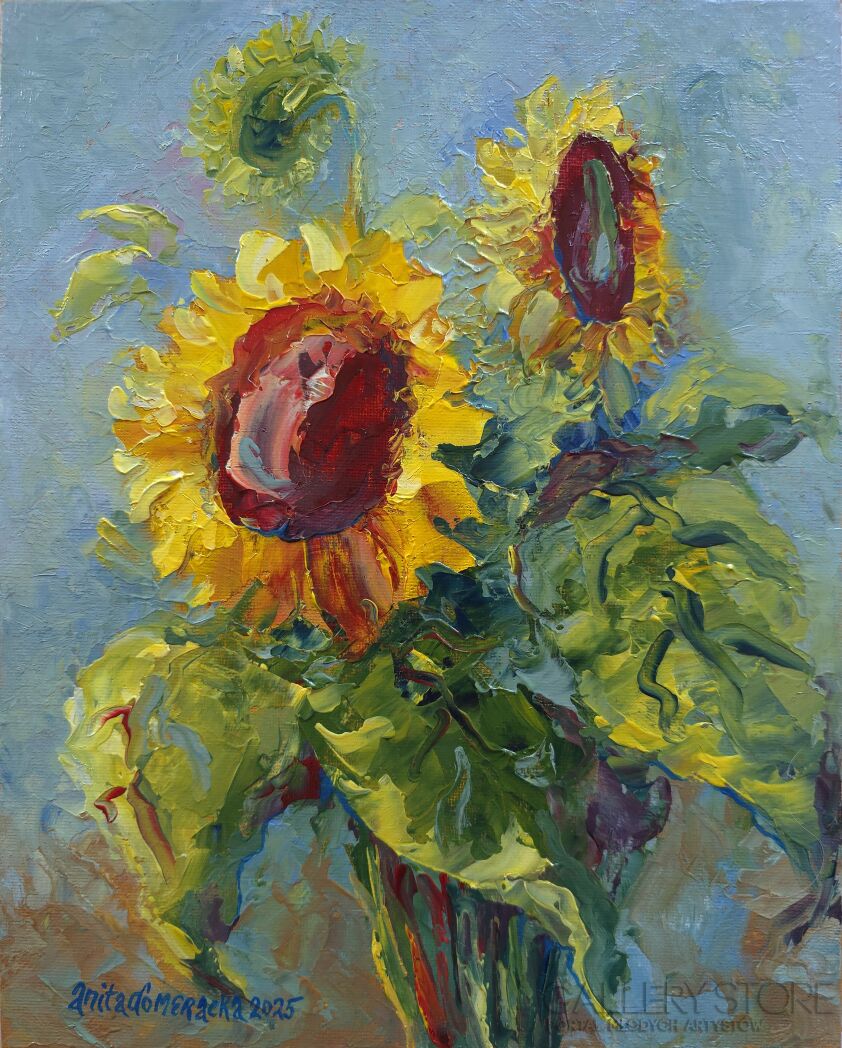 Anita Domeracka-Jeżyk i słoneczniki-Malarstwo