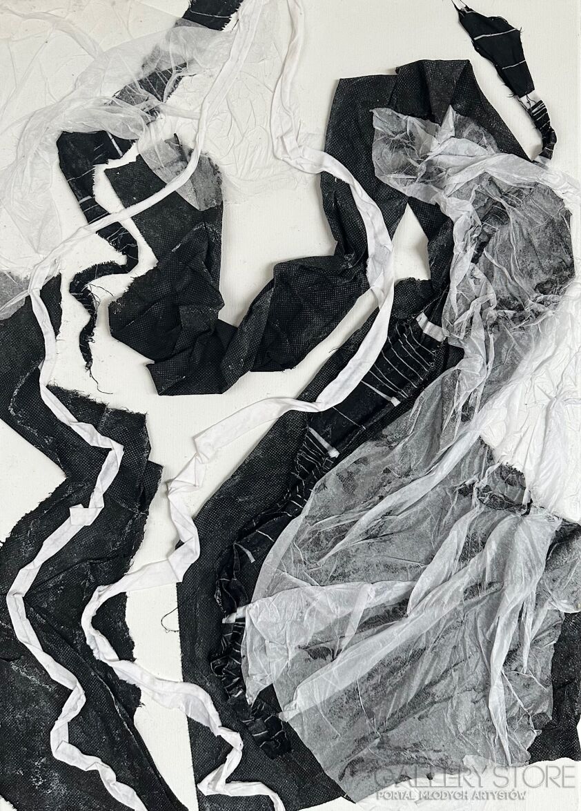 Joanna Wietrzycka-Waves of revival black and white 3-Technika mieszana