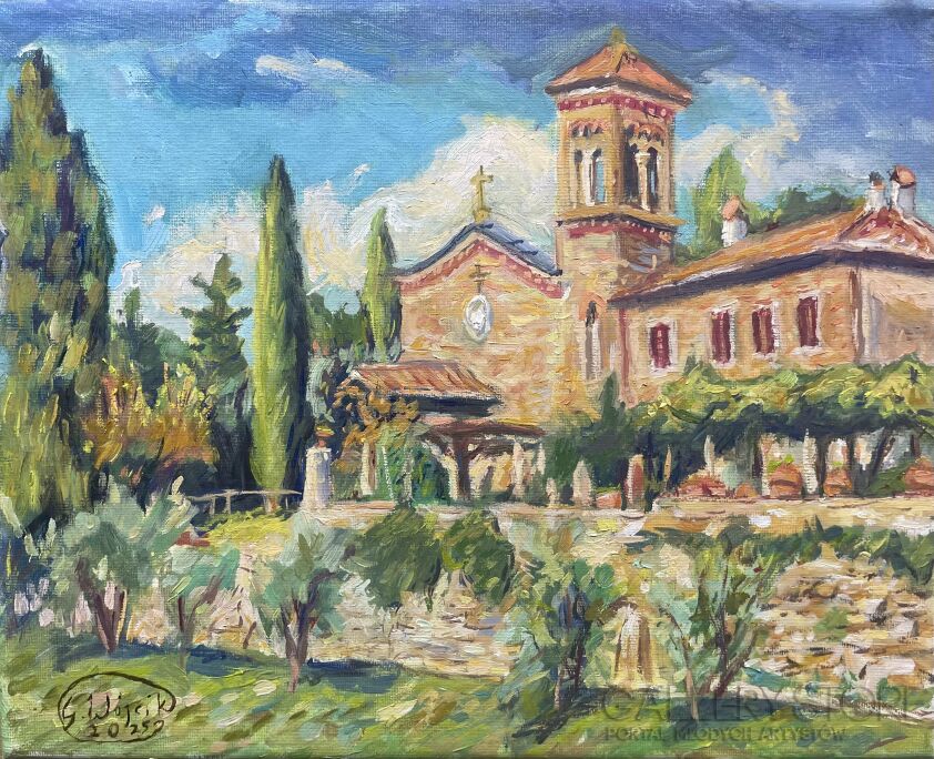 Grzegorz Wójcik-KOŚCÓŁ SAN MINIATO W TOSKANII  -Malarstwo