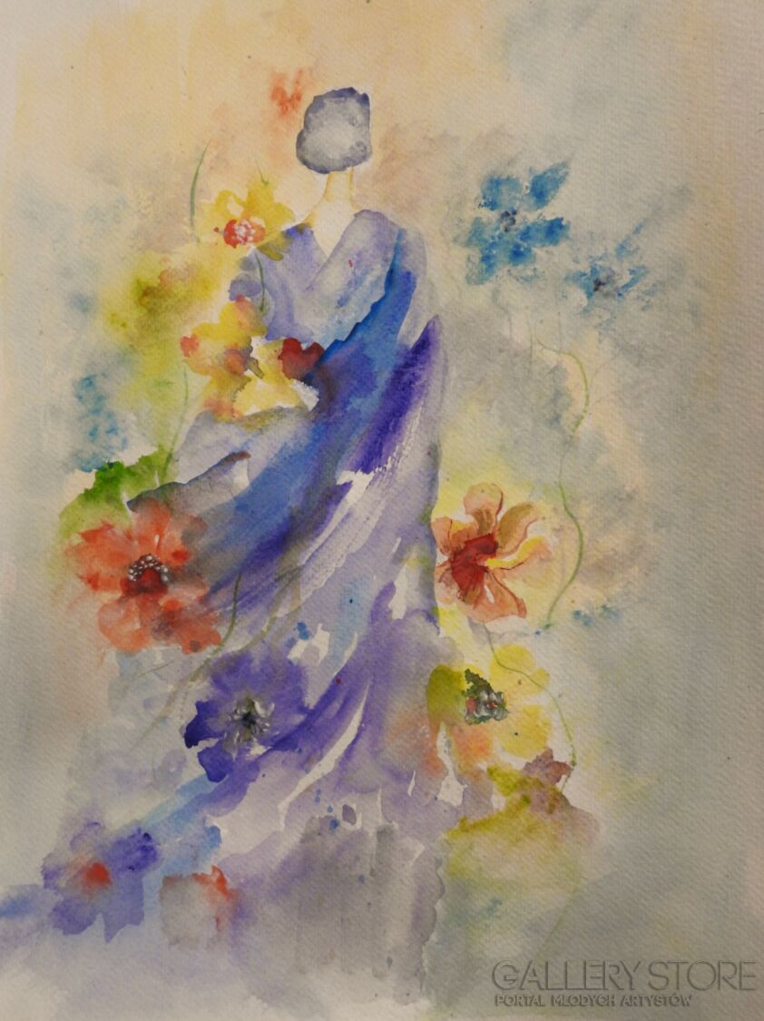 Alicja Wysocka-Ona w kwiatach...-Rysunek