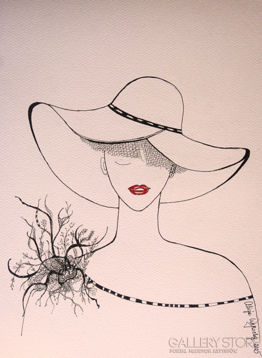 Alicja Wysocka-W kapeluszu...-Rysunek