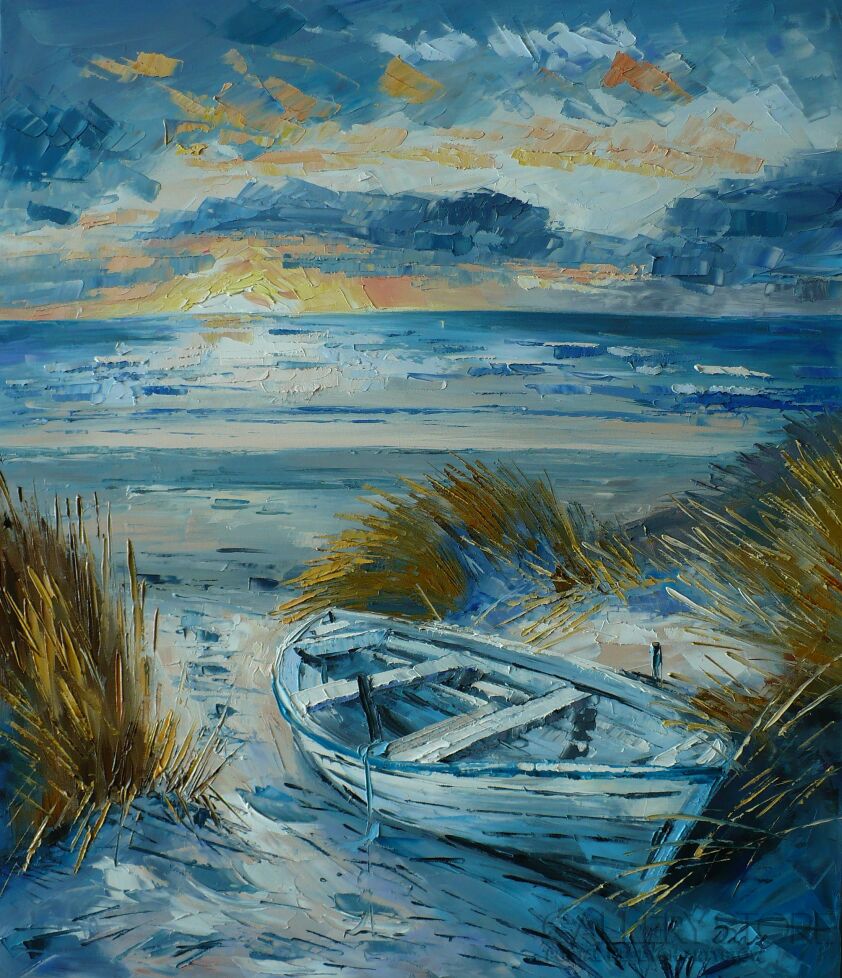 Dorota Łaz-Na plaży-Olej