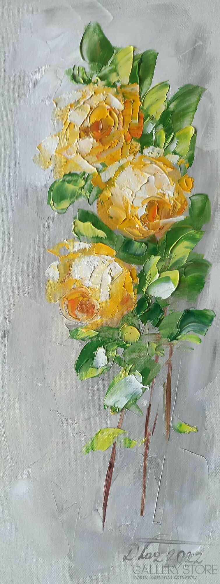 Dorota Łaz-Żółte róże-Malarstwo