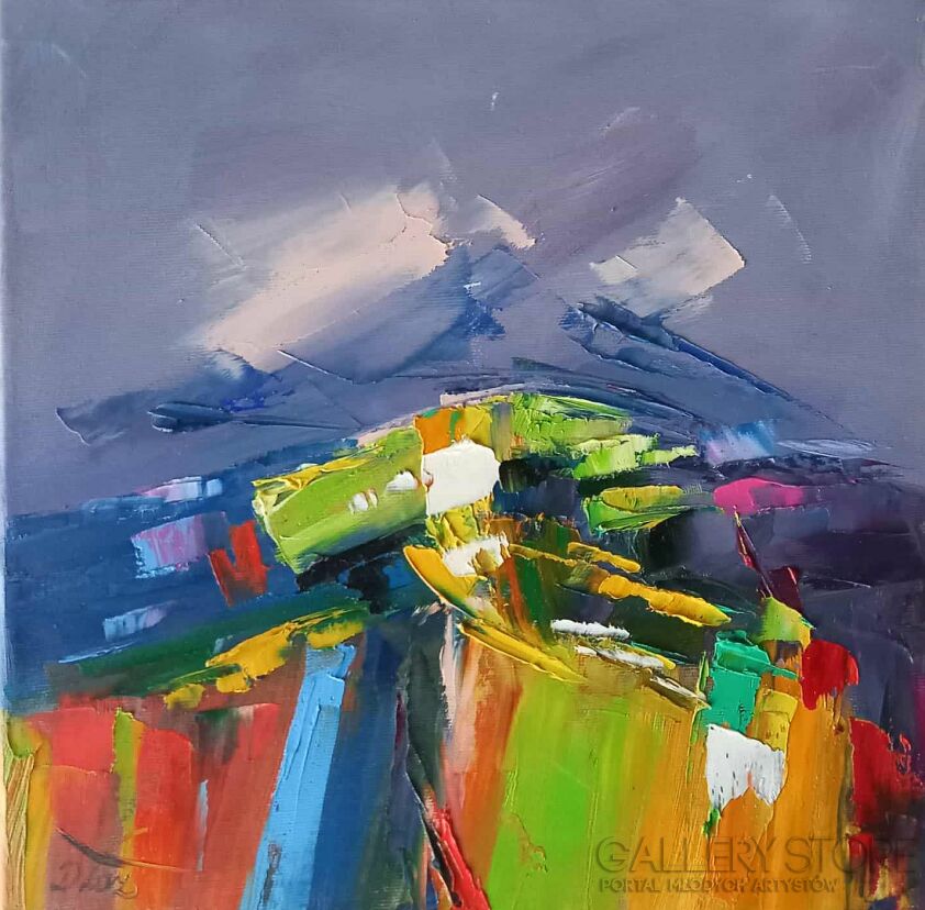 Dorota Łaz-Abstrakcyjne Bieszczady 2-Malarstwo