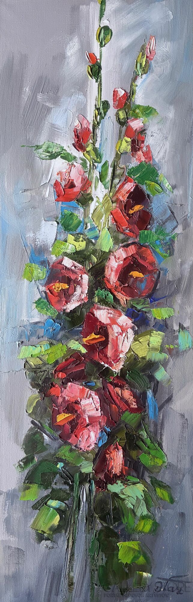 Dorota Łaz-Czerwone malwy-Malarstwo