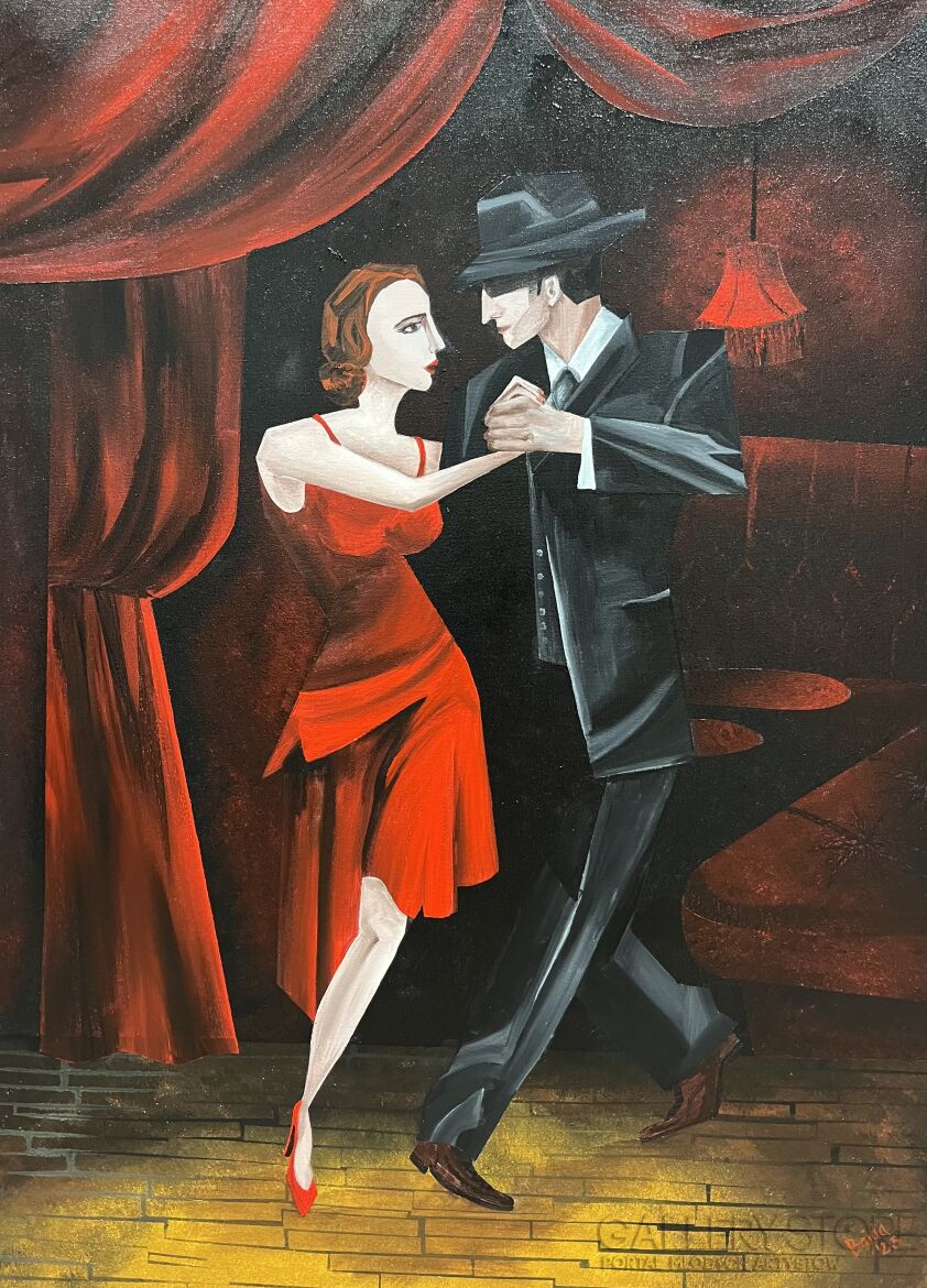 Izabela Bajda-Czerwone tango-Akryl