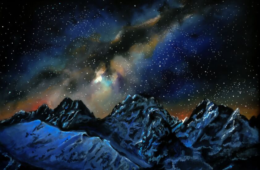 Kazimierz Pańszczyk-Droga mleczna nad Tatrami-Malarstwo