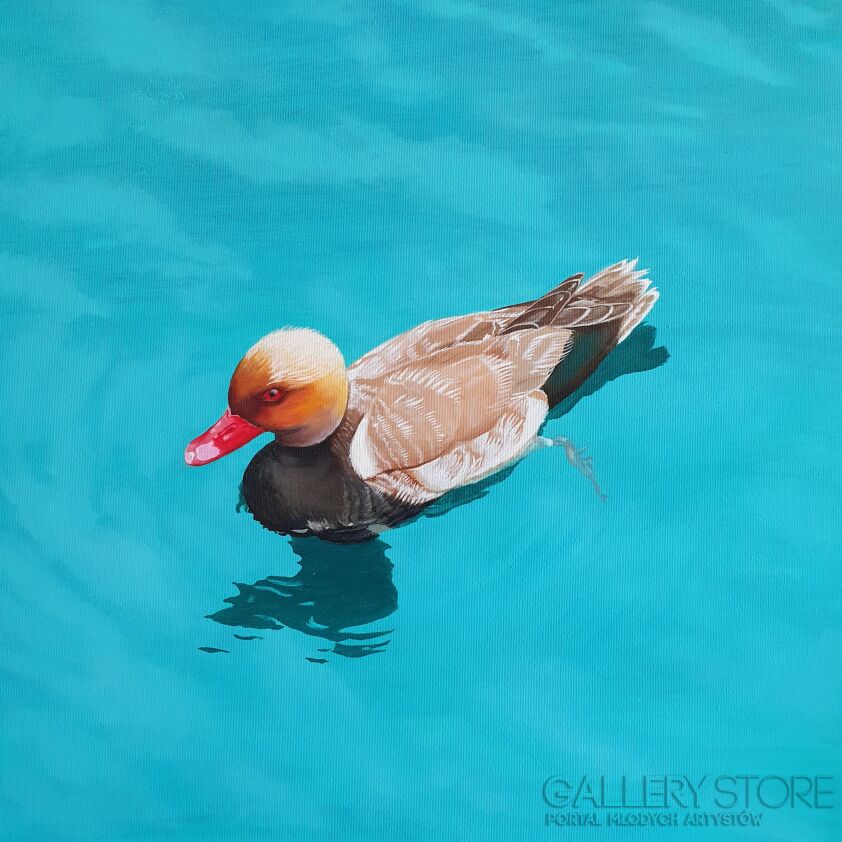 Kinga Świeżaczyńska-Hełmiatka na turkusie-Malarstwo