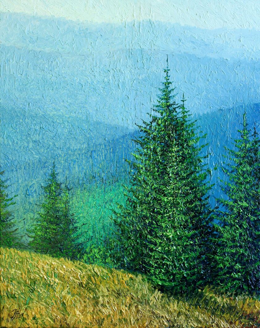 Anatolij Gwozdiuk-Górski poranek-Malarstwo