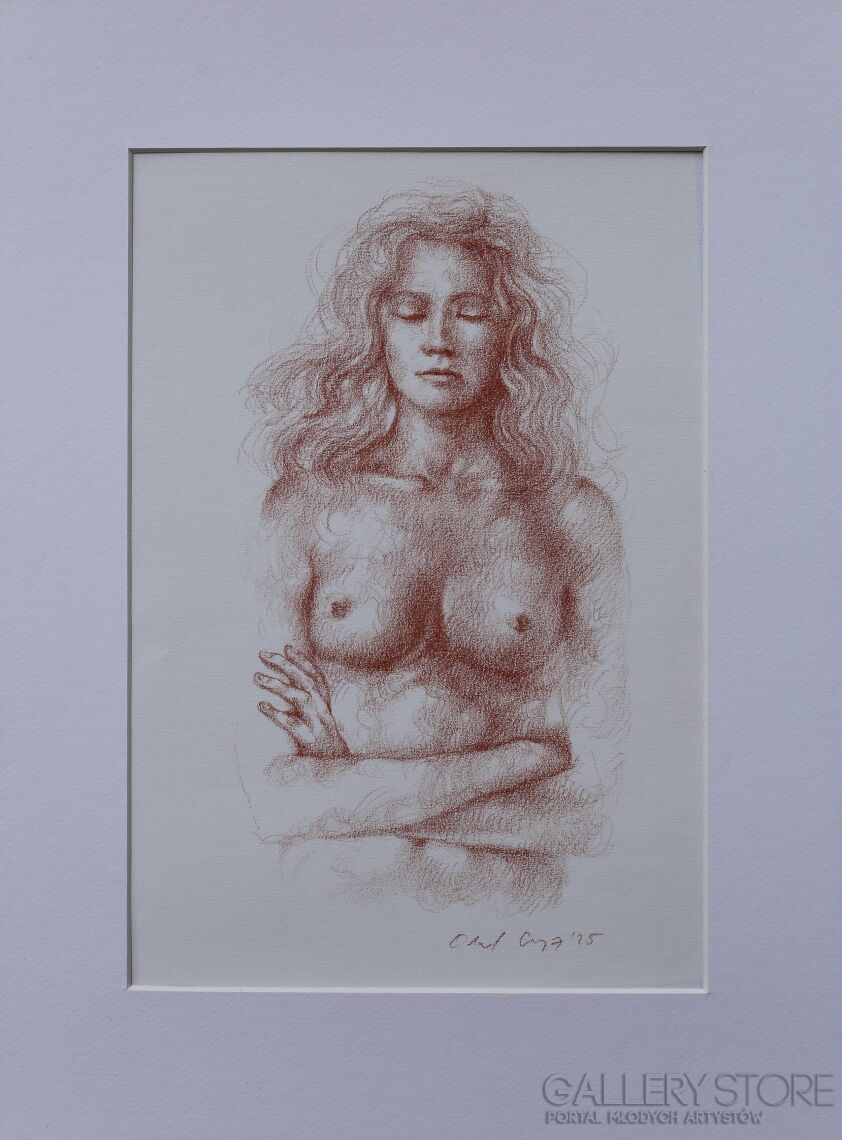 Olaf Czyż-Akt barwiony sangwiną I-Rysunek