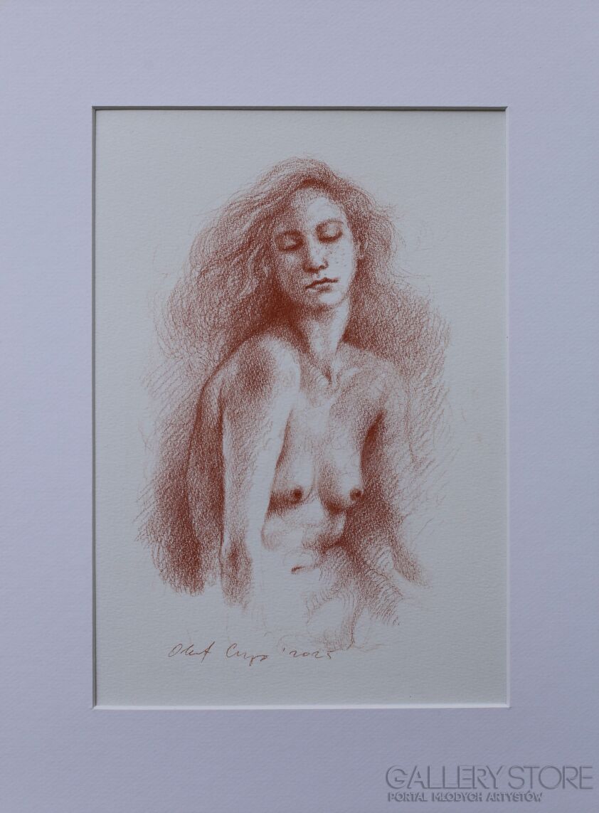 Olaf Czyż-Akt barwiony sangwiną III-Rysunek