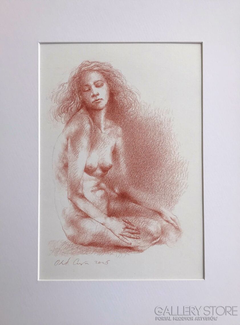 Olaf Czyż-Akt barwiony sangwiną IV-Rysunek