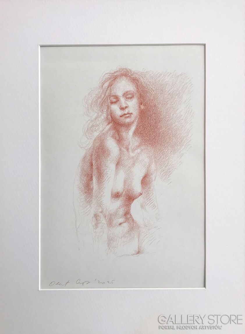 Olaf Czyż-Akt barwiony sangwiną V-Rysunek