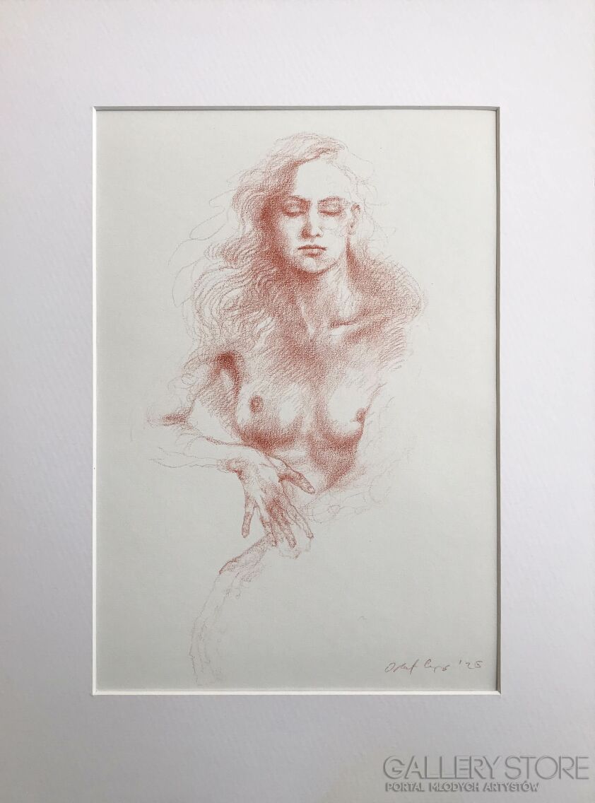 Olaf Czyż-Akt barwiony sangwiną VII-Rysunek