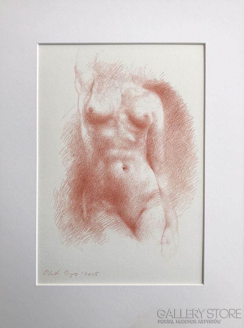 Olaf Czyż-Akt barwiony sangwiną VIII-Rysunek