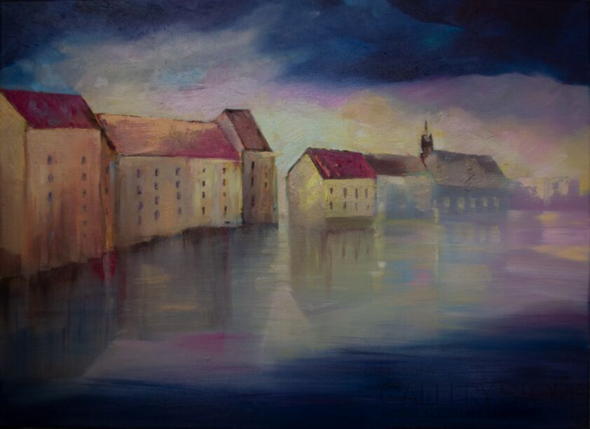 Urszula Jędruch-Miasto we mgle-Malarstwo