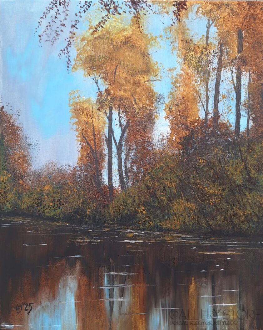 Jan Latocha-Jesień nad Odrą-Malarstwo