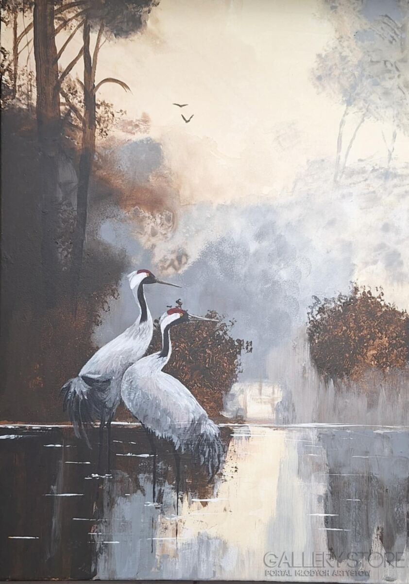 Jan Latocha-Żurawie-Malarstwo