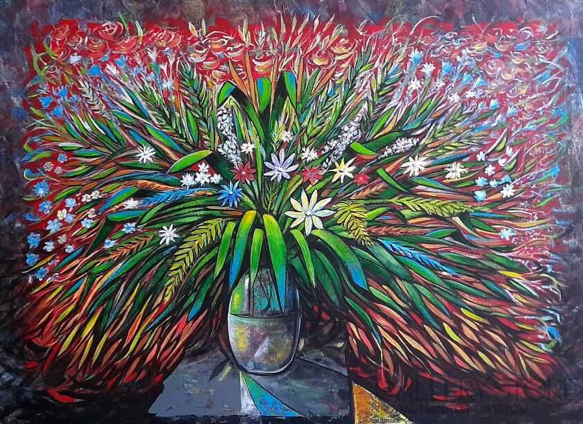 Przemysław Zarzycki-Kwiaty w wazonie-Malarstwo
