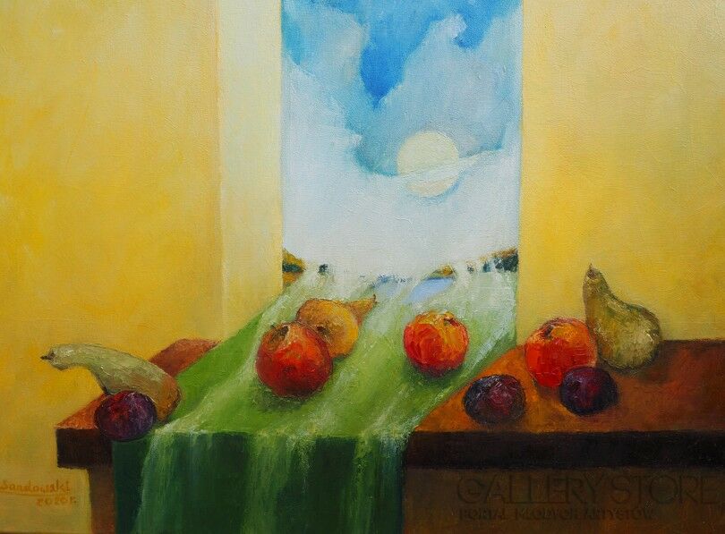 Roman Lewandowski-Jesienne owoce-Malarstwo