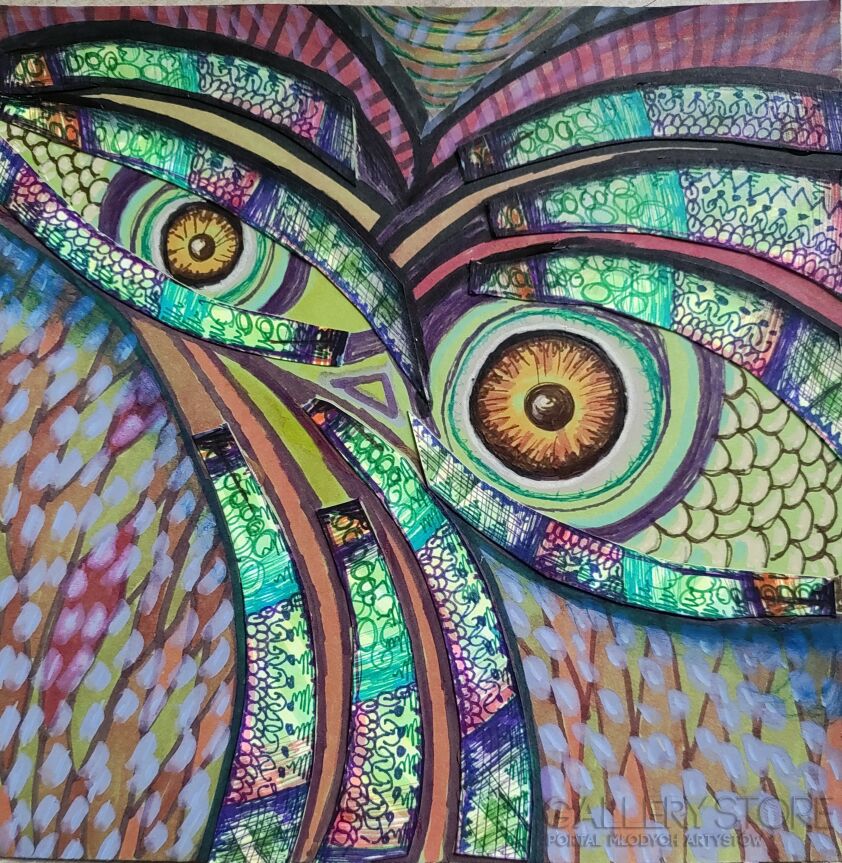 Joanna Frączyk-W lasach i jeziorach polowanie trwa-Malarstwo