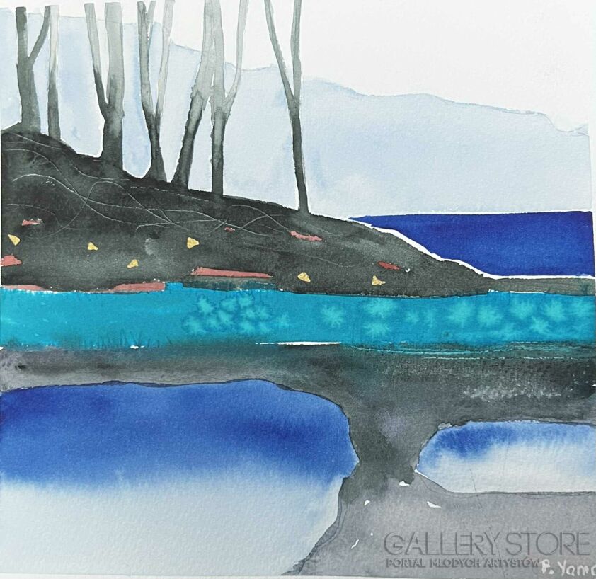 Paulina Yama-Niebieska abstrakcja-Malarstwo