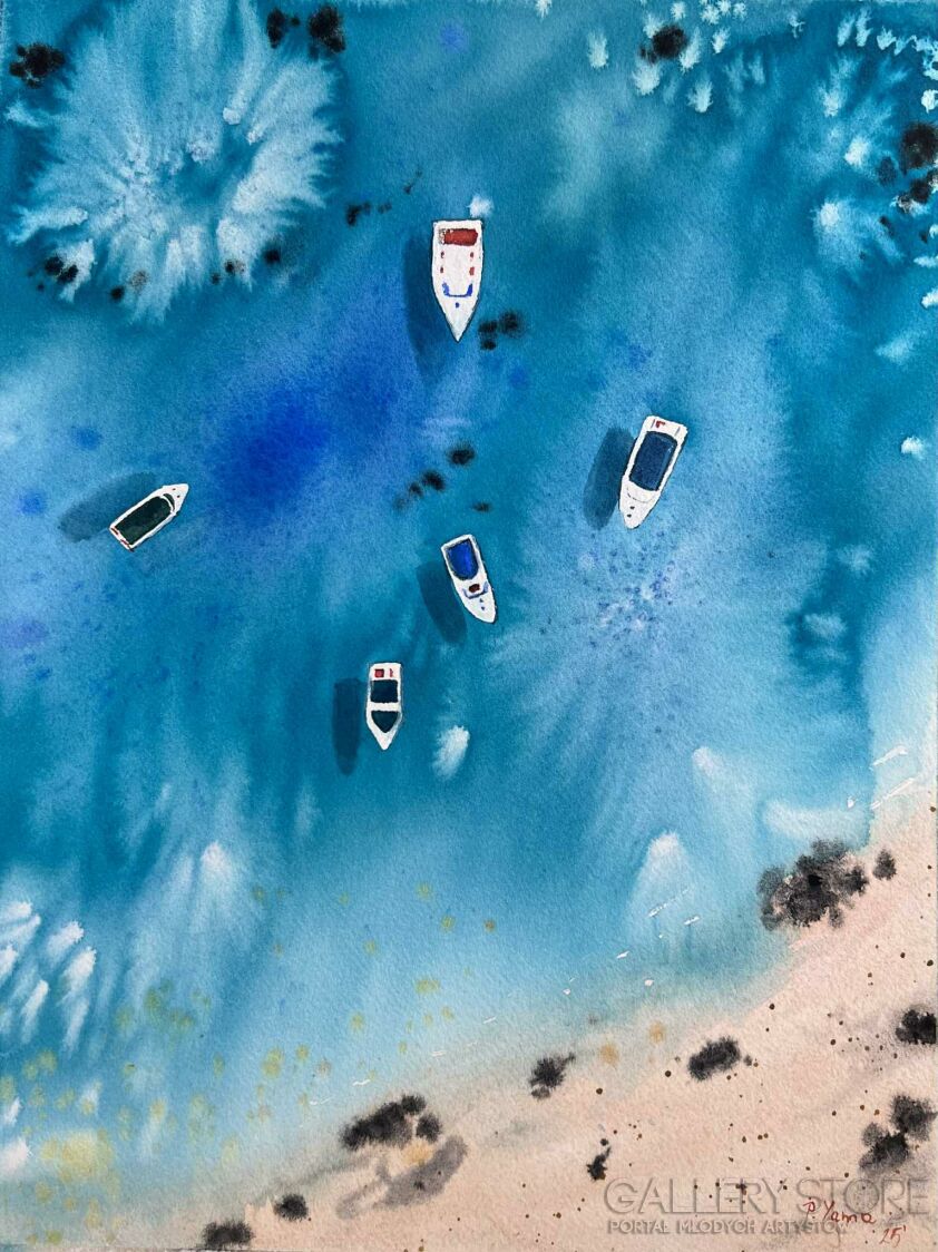 Paulina Yama-Ocean i łodzie-Malarstwo