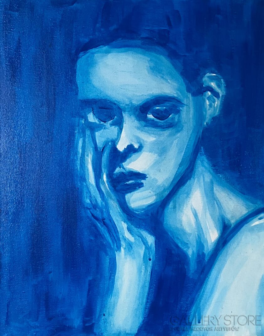 Julia Materzok-Blue Monday Face-Malarstwo