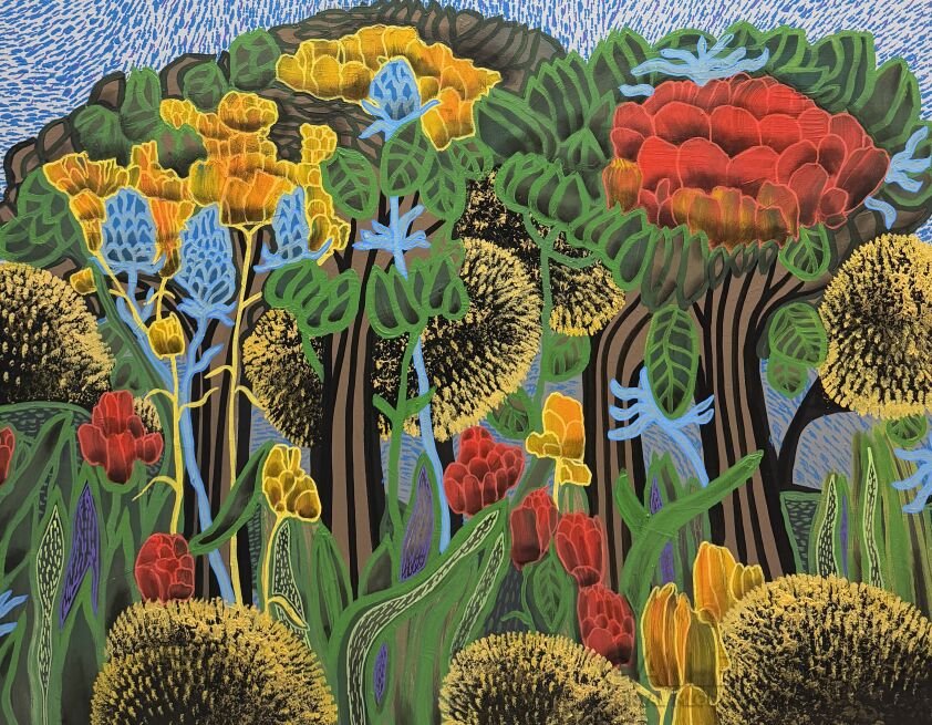 Agata Padol-Kwiaty w ogrodzie-Malarstwo