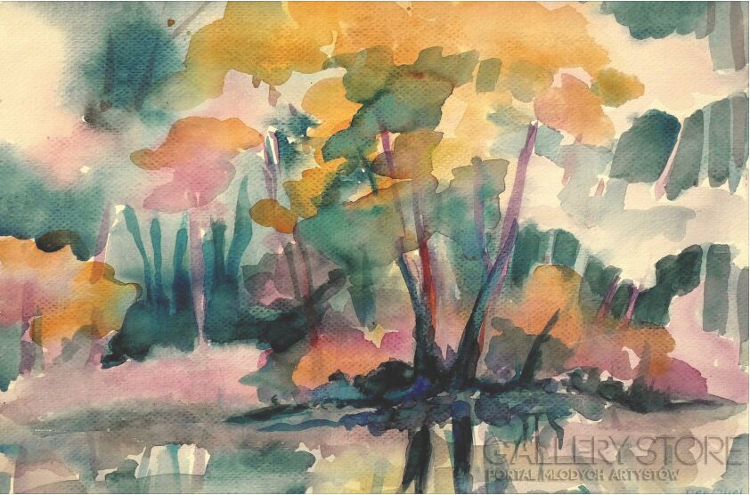 Agata Aquarelska Oryszyn-Nad wodą-Akwarela