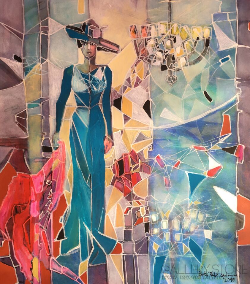 Agata Padol-Błękitna suknia-Akryl