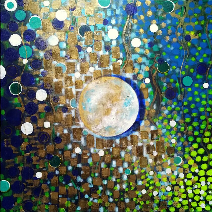 Aleksandra  Michalik-Księżycowa mozaika-Akryl