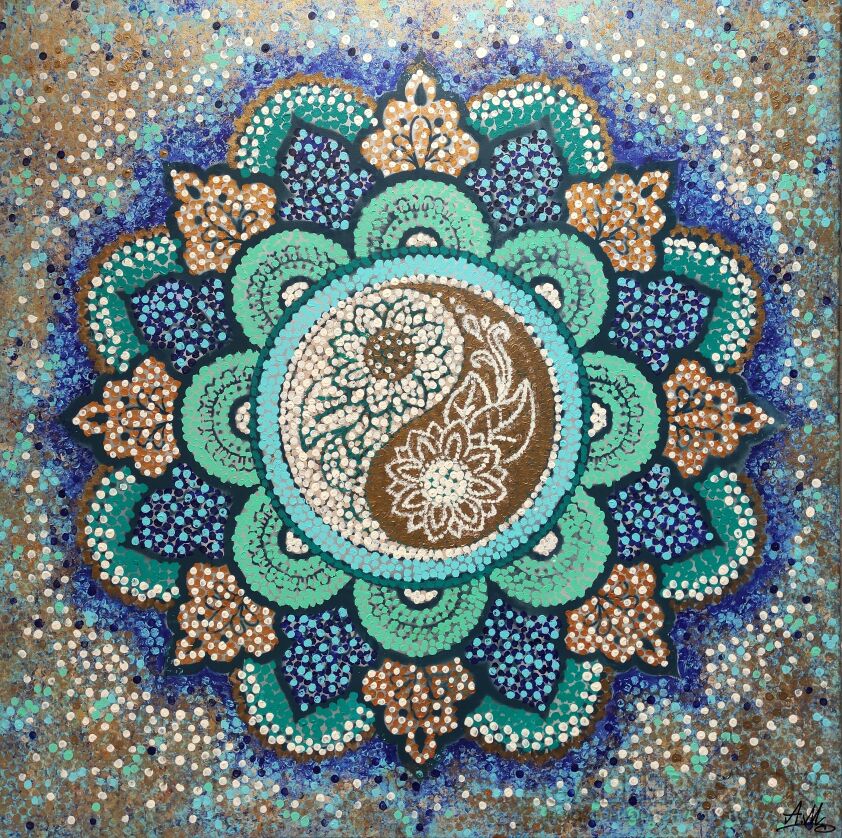 Aleksandra  Michalik-Mozaikowa Mandala Pięknego Życia-Akryl