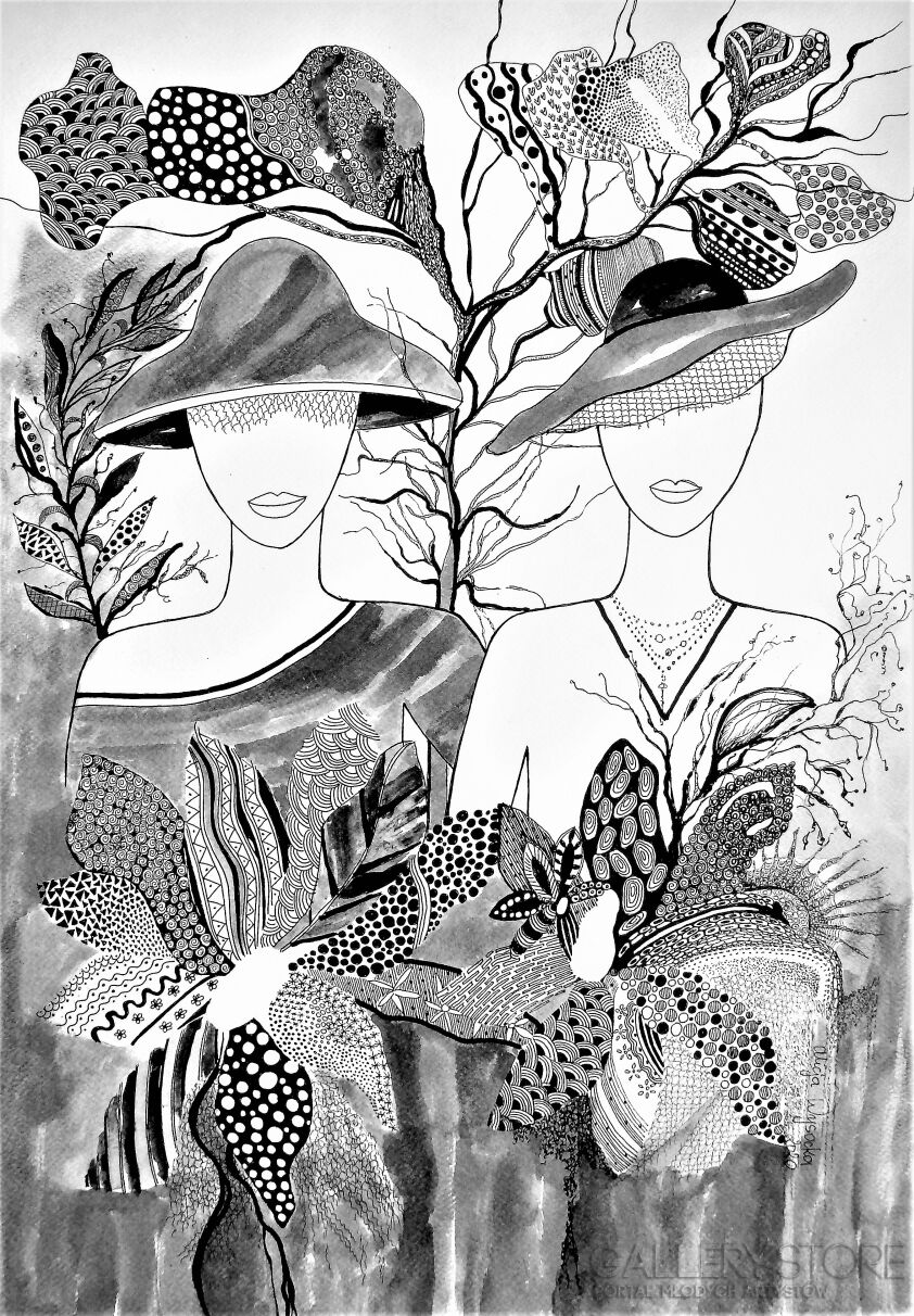 Alicja Wysocka-Dwie wiosenne-Rysunek