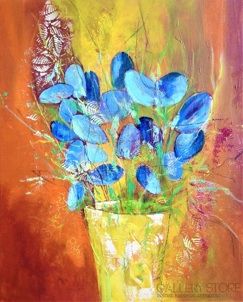 Alicja Wysocka-Niebieskie kwiaty-Akryl