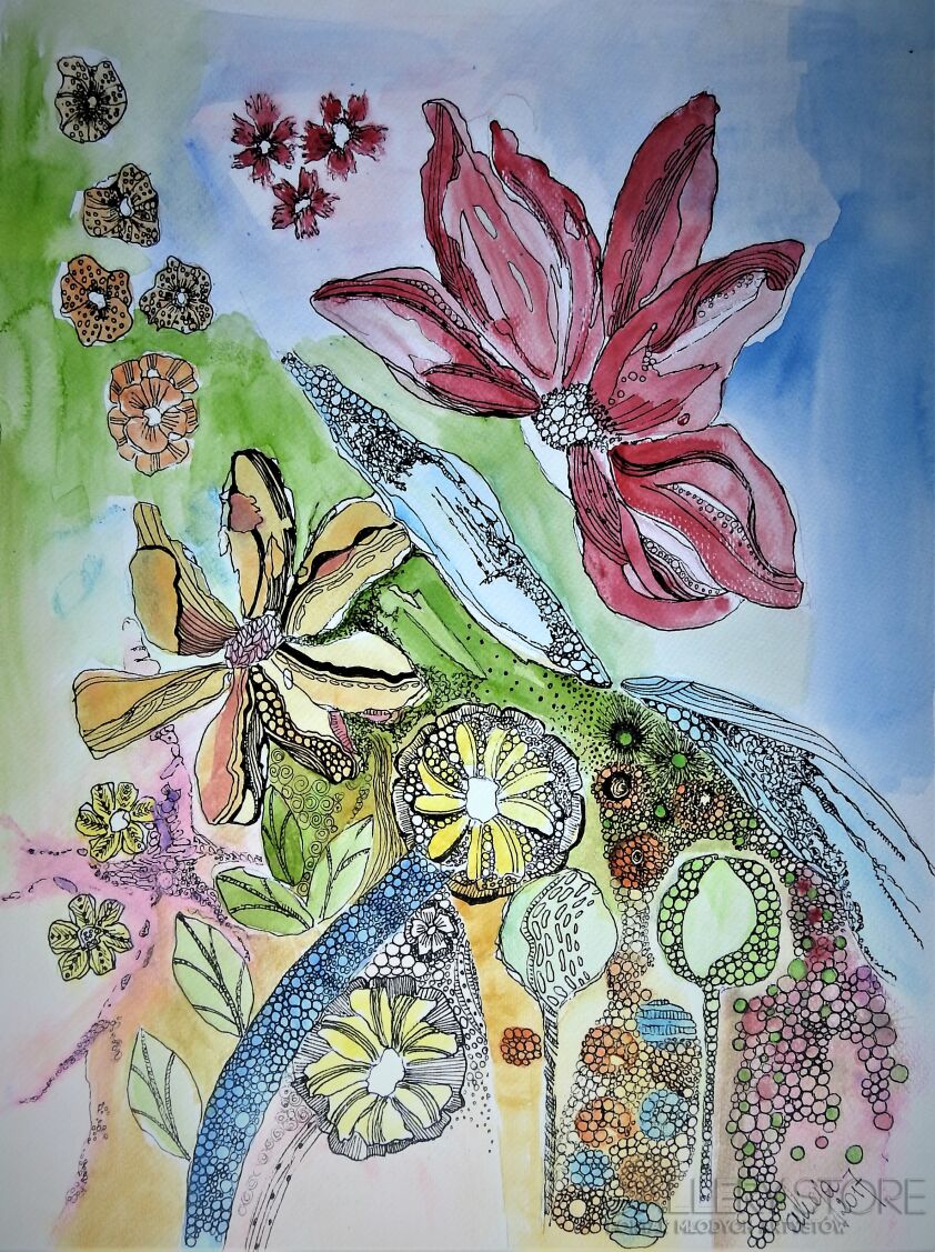 Alicja Wysocka-W letnim ogrodzie-Rysunek