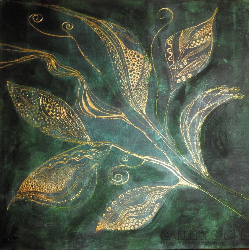 Alicja Wysocka-Złoty kwiat-Akryl