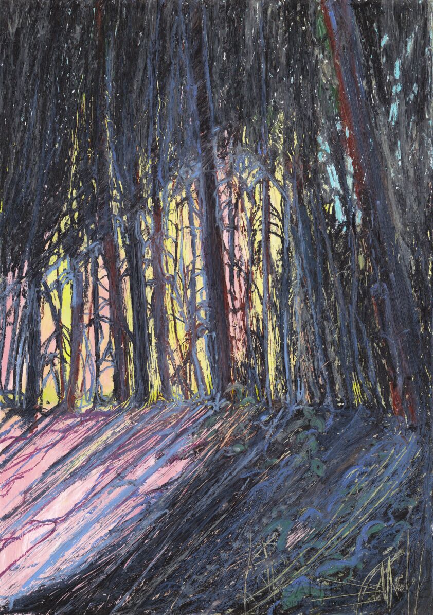 Angelika Mus-Nowak-Ciepłe światło w lesie-Rysunek
