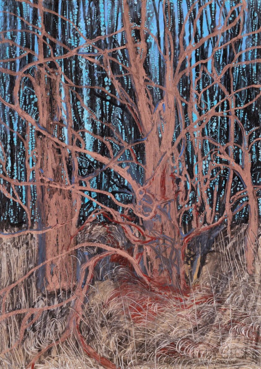 Angelika Mus-Nowak-Czerwonym światłem usypiane drzewa-Rysunek