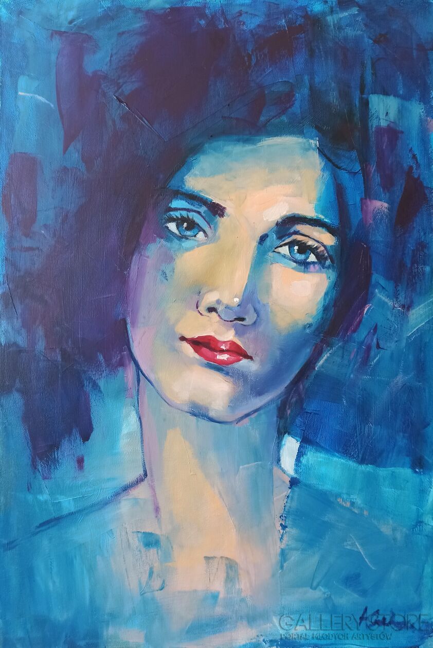 Anna Masiul-Gozdecka-Portret Damy. Dziewiąty-Olej