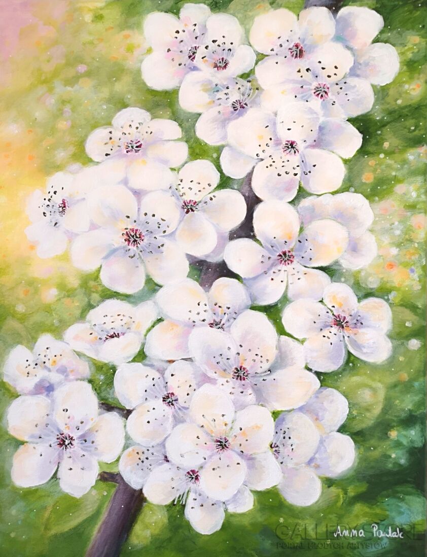 Anna Pawlak-"Wiosna w sadzie"-Akryl