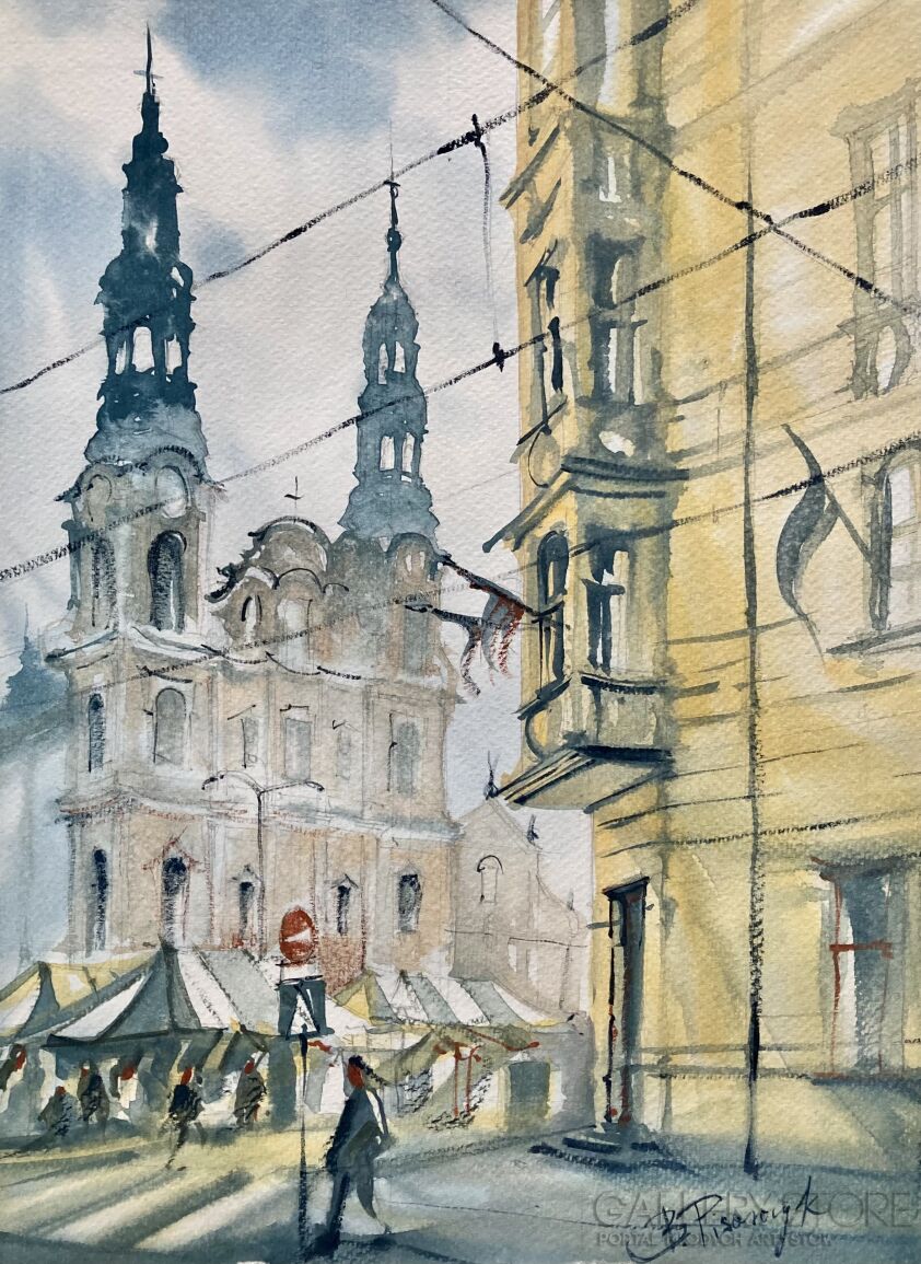 Blanka Pisarczyk-Plac Bernardyński w Poznaniu-Akwarela