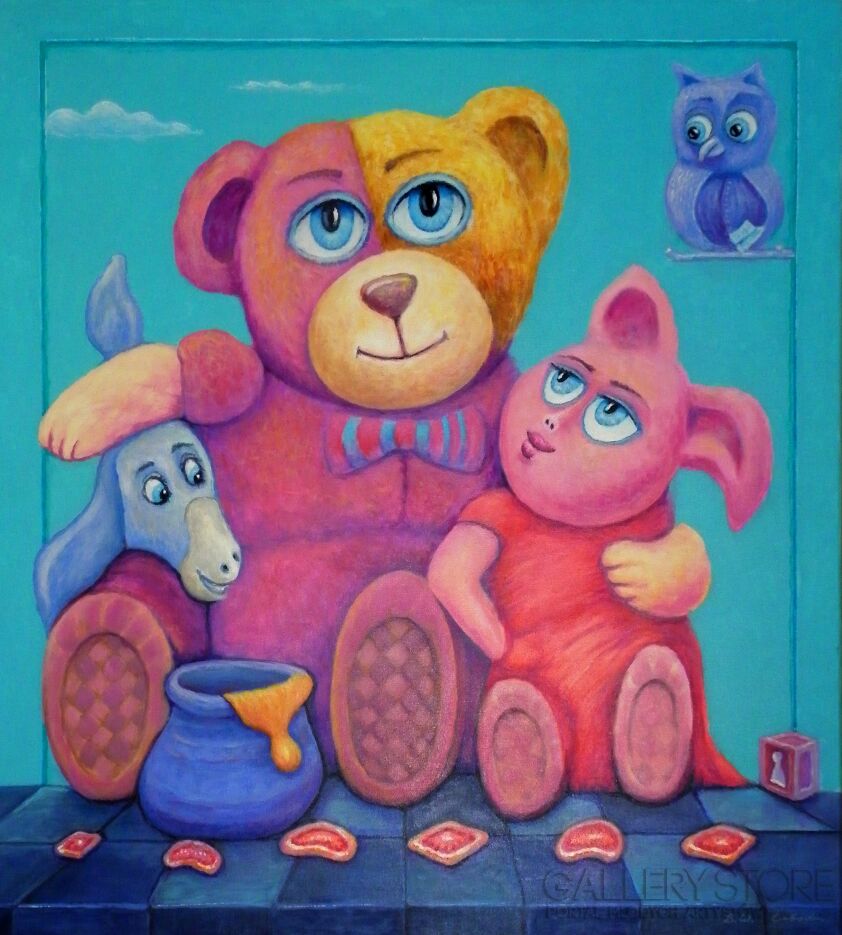 Bohdan Wincenty Łoboda-Winnie-the-Pooh - Piglet-Akryl