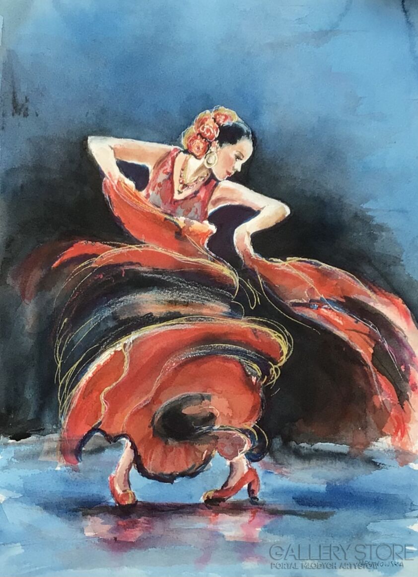 Bożenna Niewinowska-Flamenco 2-Akwarela