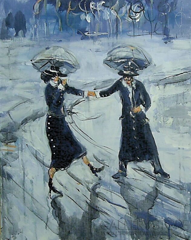 Dariusz Grajek-Ona i on pod parasolem....-Akryl