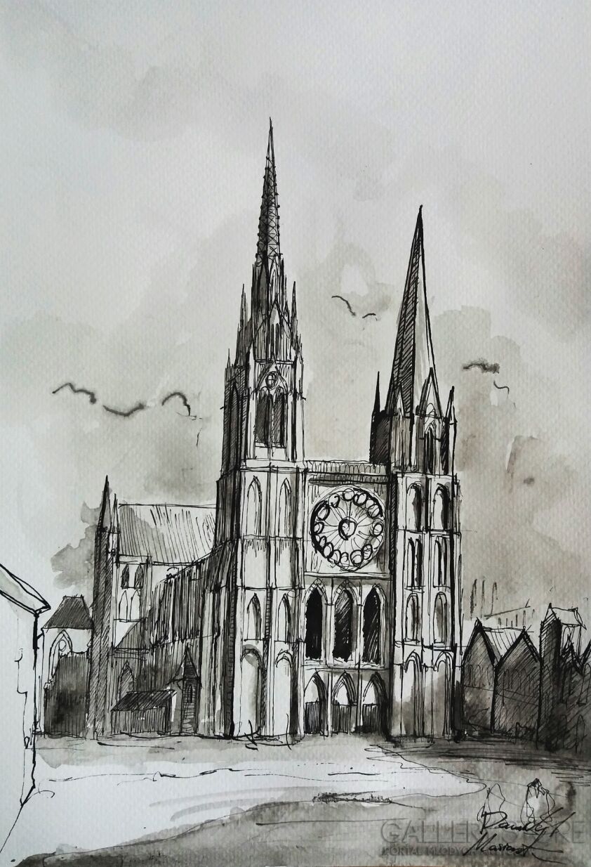 Dawid Masionek-Katedra w Chartres-Rysunek