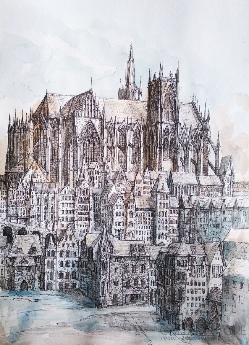 Dawid Masionek-Katedra w Metz-Rysunek