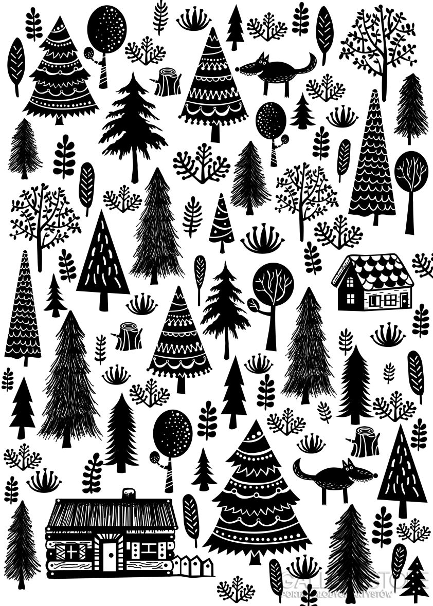 Dominika Wilk-Świąteczny las-Grafika