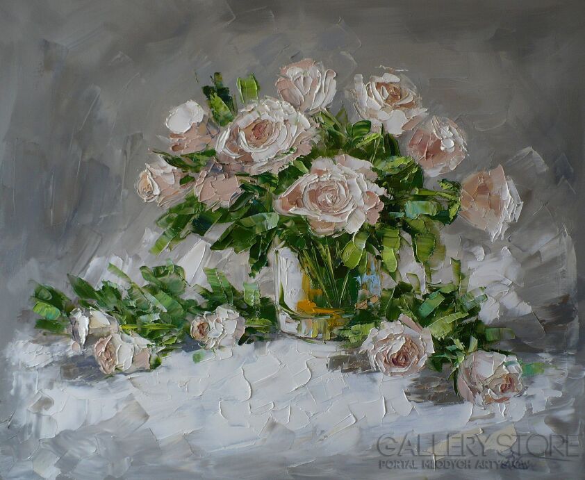 Dorota Łaz-Delikatne róże-Olej